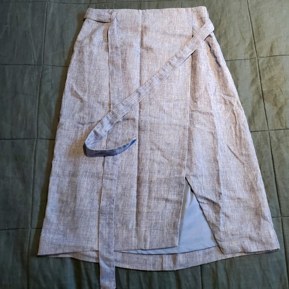 Banana Republic Blue Wrap-Look Skirt - Picture 1 of 3